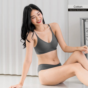 air-ee Cotton Seamless Bra in Charcoal (Machine Wash Edition) Limited Edition