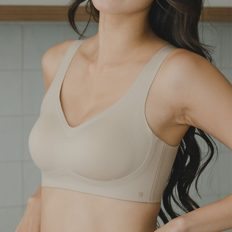 Air-ee Seamless Bra in Almond Nude - Thick Straps (Signature Edition)