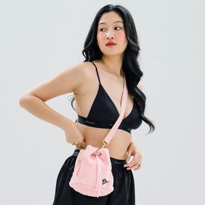 2-Way Furry Bucket Bag in Pink