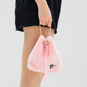 2-Way Furry Bucket Bag in Pink