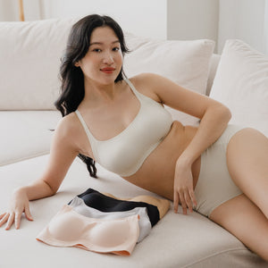 Air-Leisure! Scoop-Neck Lightly-lined Seamless Wireless Bra (Contour-fit Edition) in Soft Vanilla