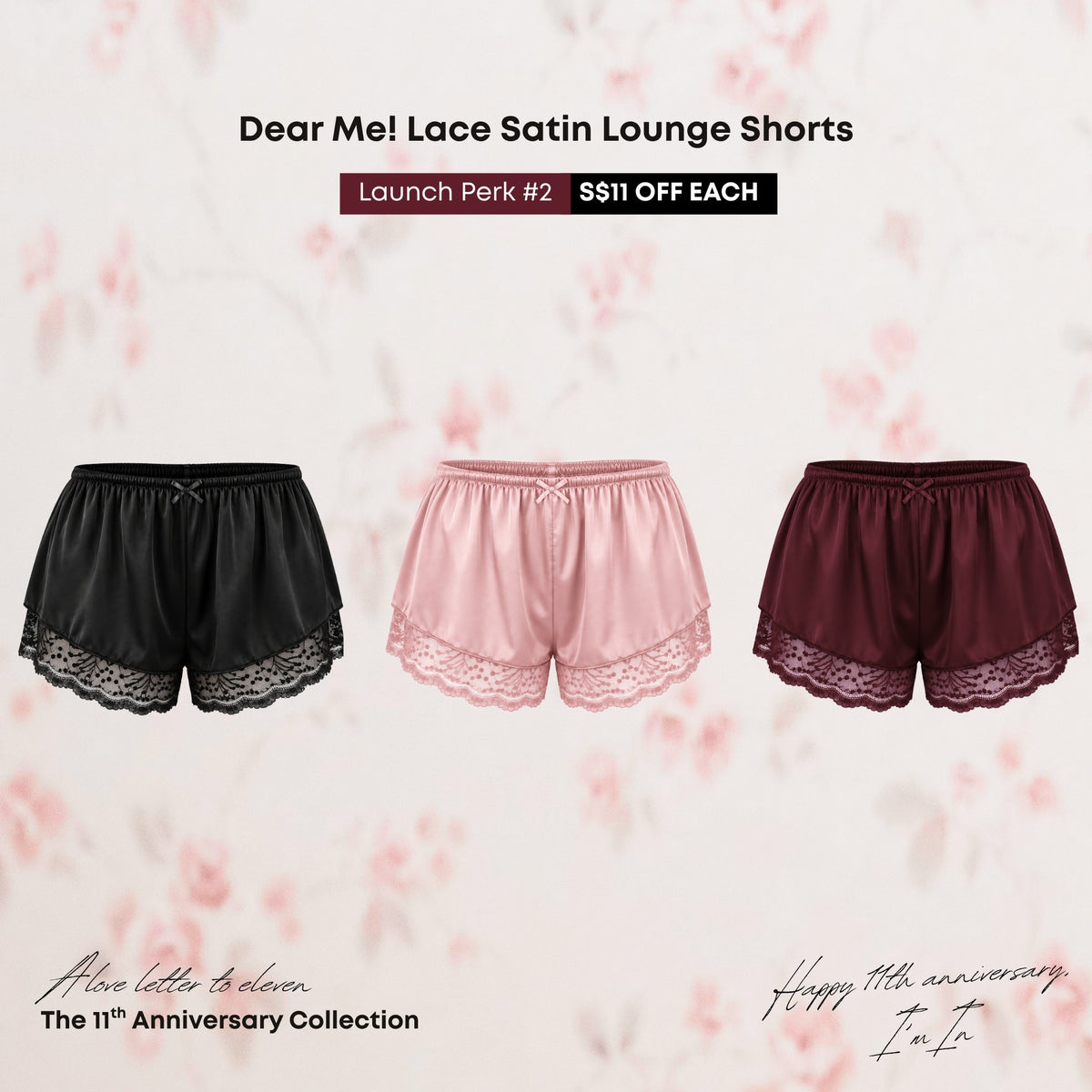Dear Me! Lace Satin Lounge Shorts