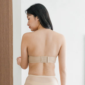 Full Scoop! Seamless Push Up Anti-slip Strapless Wireless Bra in Biscotti Nude