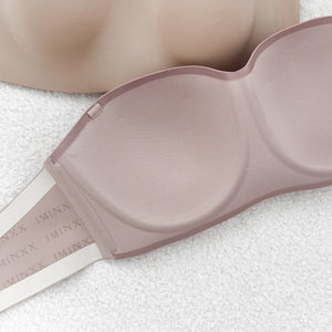 Full Scoop! Seamless Lightly-lined Anti-slip Strapless Wireless Bra in Creamy Sakura