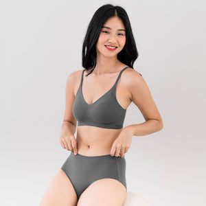 air-ee Cotton Seamless Bra in Charcoal (Machine Wash Edition) Limited Edition