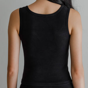 HeatHug! Thermal 2-in-1 Sleeveless with In-Built Bra Top in Black