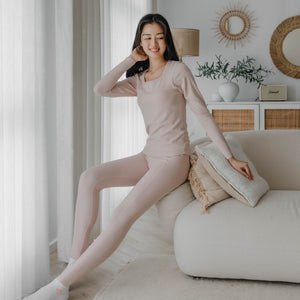 HeatHug! Thermal Long Pants in Winter Blush