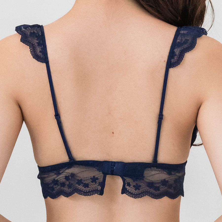 Full Bloom Lace Bralette in Midnight Blue