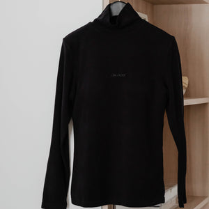 HeatHug! Thermal 2-in-1 Turtle Neck Long Sleeve with In-Built Bra Top in Black
