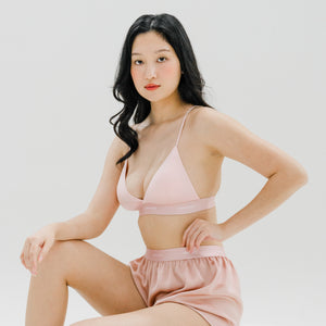 Soft-Cup Modal Lightly-Lined Bralette in Shimmering Blush