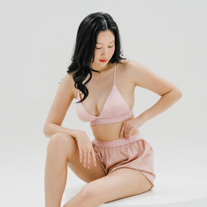 Soft-Cup Modal Lightly-Lined Bralette in Shimmering Blush