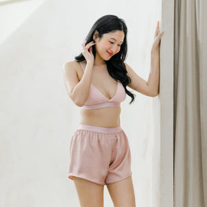 Soft-Cup Modal Lightly-Lined Bralette in Shimmering Blush