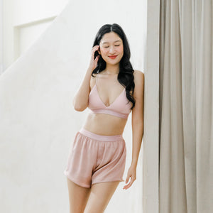 Soft-Cup Modal Lightly-Lined Bralette in Shimmering Blush