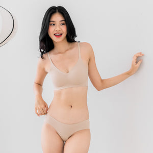 air-ee Cotton Seamless Bra in Almond Nude (Machine Wash Edition)