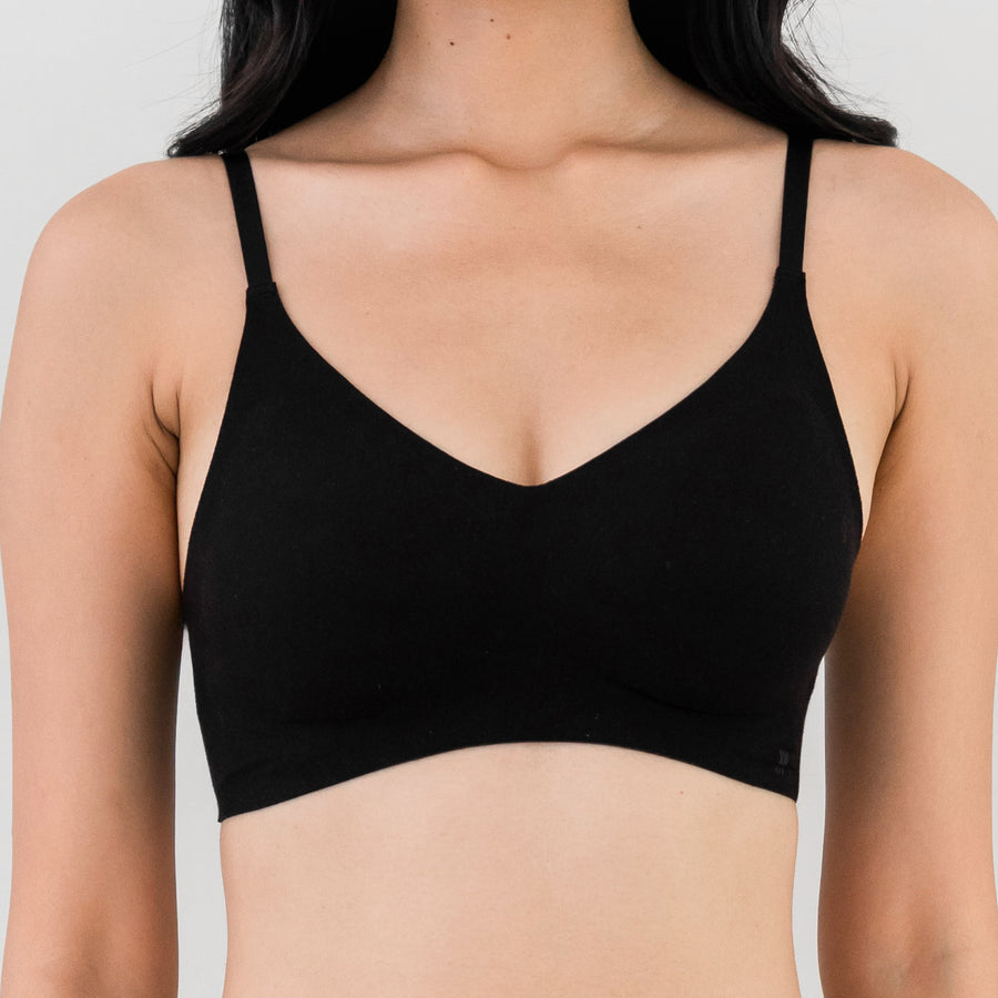 air-ee Cotton Seamless Bra in Black (Machine Wash Edition)