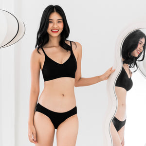 air-ee Cotton Seamless Bra in Black (Machine Wash Edition)