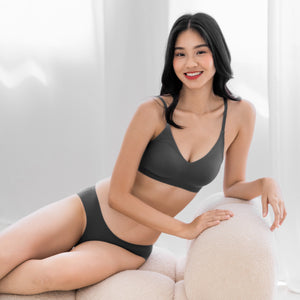 air-ee Cotton Seamless Bra in Charcoal (Machine Wash Edition) *Limited Edition