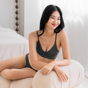 air-ee Cotton Seamless Bra in Charcoal (Machine Wash Edition) Limited Edition