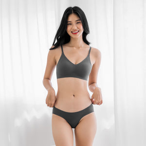 air-ee Cotton Seamless Bra in Charcoal (Machine Wash Edition) Limited Edition