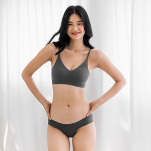 air-ee Cotton Seamless Bra in Charcoal (Machine Wash Edition) *Limited Edition