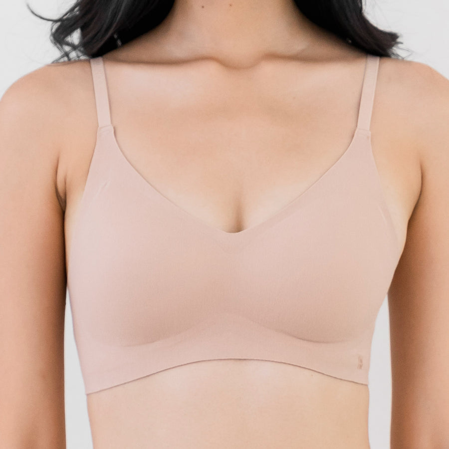 air-ee Cotton Seamless Bra in Milk Tea (Machine Wash Edition)