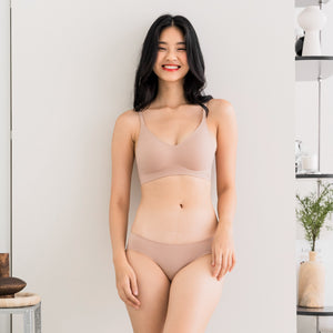 air-ee Cotton Seamless Bra in Milk Tea (Machine Wash Edition)