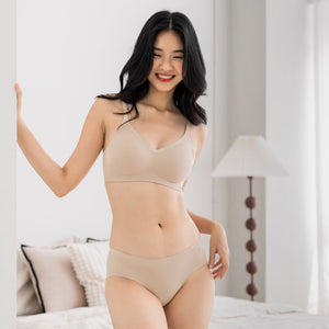 air-ee Cotton Seamless Bra in Almond Nude (Machine Wash Edition)