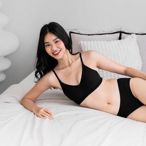 air-ee Cotton Seamless Bra in Black (Machine Wash Edition)