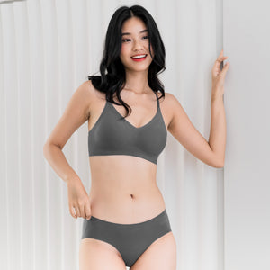 air-ee Cotton Seamless Bra in Charcoal (Machine Wash Edition) *Limited Edition