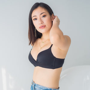 Lovely Bow Push Up Wireless Bra in Black (Size M, L, XL only)