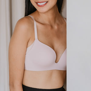 Oh-So-Smooth Essential Wireless Push Up Bra in Peony Pink