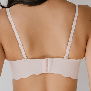 Buttery Lash-Lace! Seamless Super Push Up Wireless Bra in Pinkish Nude