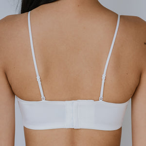 Modal Cotton! Lightly-Lined Anti-Slip Strapless Wireless Bra in White