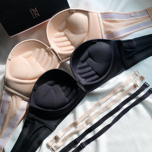 LIFT IT UP! 100% Non-Slip Super Push Up Strapless Wireless Bra in Nude (Size XL & XXL only)