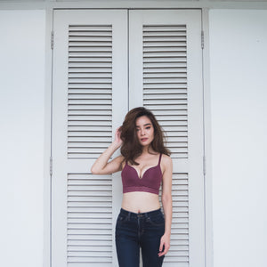 *RESTOCKED* No-Wire Everyday Ultra Comfort Lace Trim T-Shirt Bra V2.0 in Berry Cherry (Size XL only)