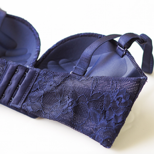 *RESTOCKED* Laced It Up! Non-Slip Strapless Push Up Bra in Midnight Blue