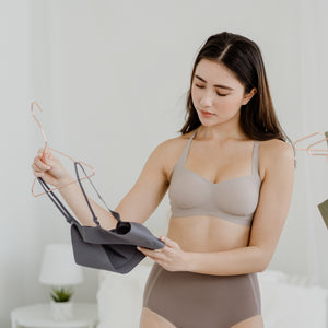 Air-ee Seamless Bra in Light Grey - Square Neck (Superfine) (Size L & XL Only)