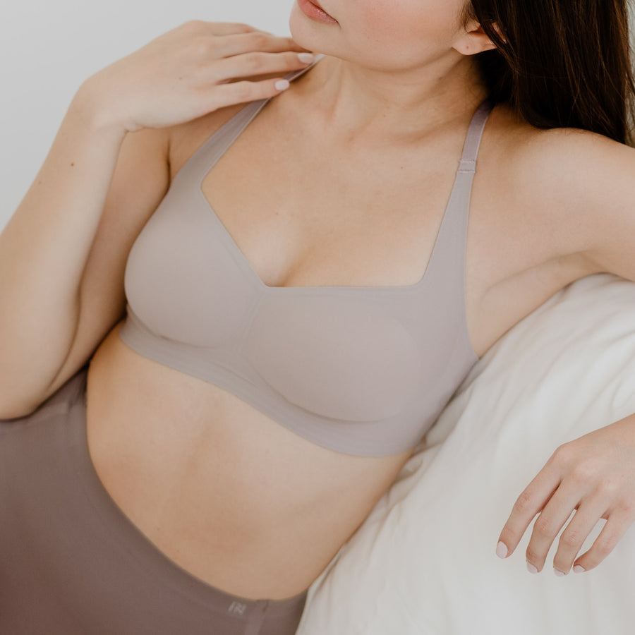 Air-ee Seamless Bra in Light Grey - Square Neck (Superfine) (Size L & XL Only)