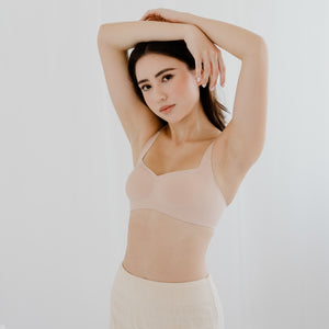 Air-ee Seamless Bra in Pinkish Nude - Square Neck (Superfine) (Size S & XL Only)