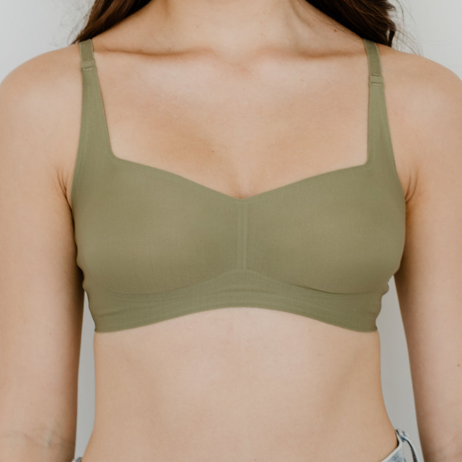 Air-ee Seamless Bra in Sage - Square Neck (Superfine) (Size L & XL Only)