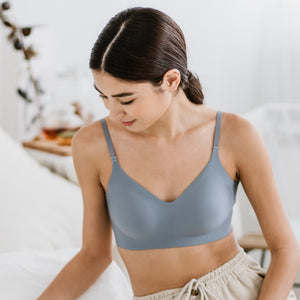 Air-ee Seamless Bra in Dusty Blue - Thin Straps (Signature Edition)