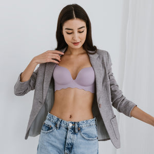 Comfy Sleek! Seamless Push Up Wireless Bra in Lilac