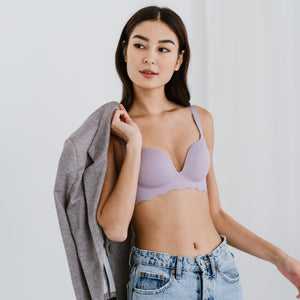 Comfy Sleek! Seamless Push Up Wireless Bra in Lilac