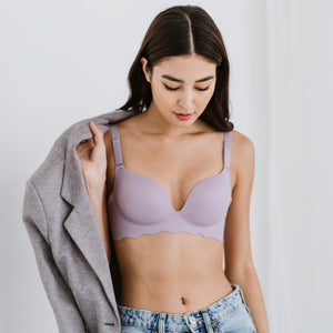 Comfy Sleek! Seamless Push Up Wireless Bra in Lilac