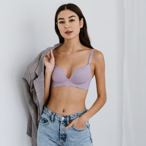 Comfy Sleek! Seamless Push Up Wireless Bra in Lilac