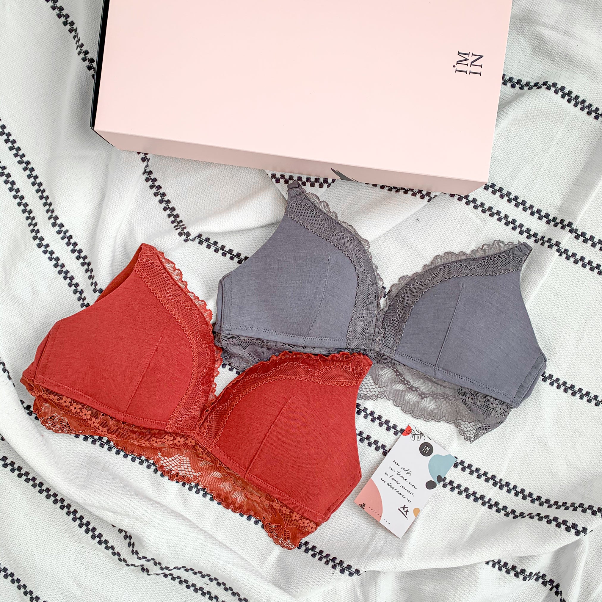 Basic Lace Freedom Wireless Bra (Modal® Fabric) in Charcoal