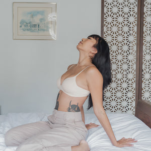 Basic Cotton Freedom Wireless Bra in Nude (Size XL Only)
