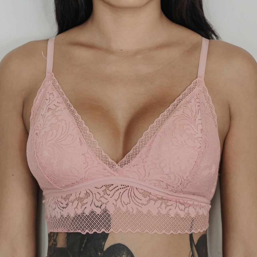 Crushing On Lace Midi Bralette in Pink
