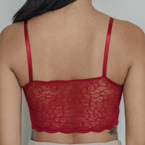 Essential Chic Sexy-Back Midi Bralette in Wine