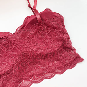 Essential Chic Sexy-Back Midi Bralette in Wine